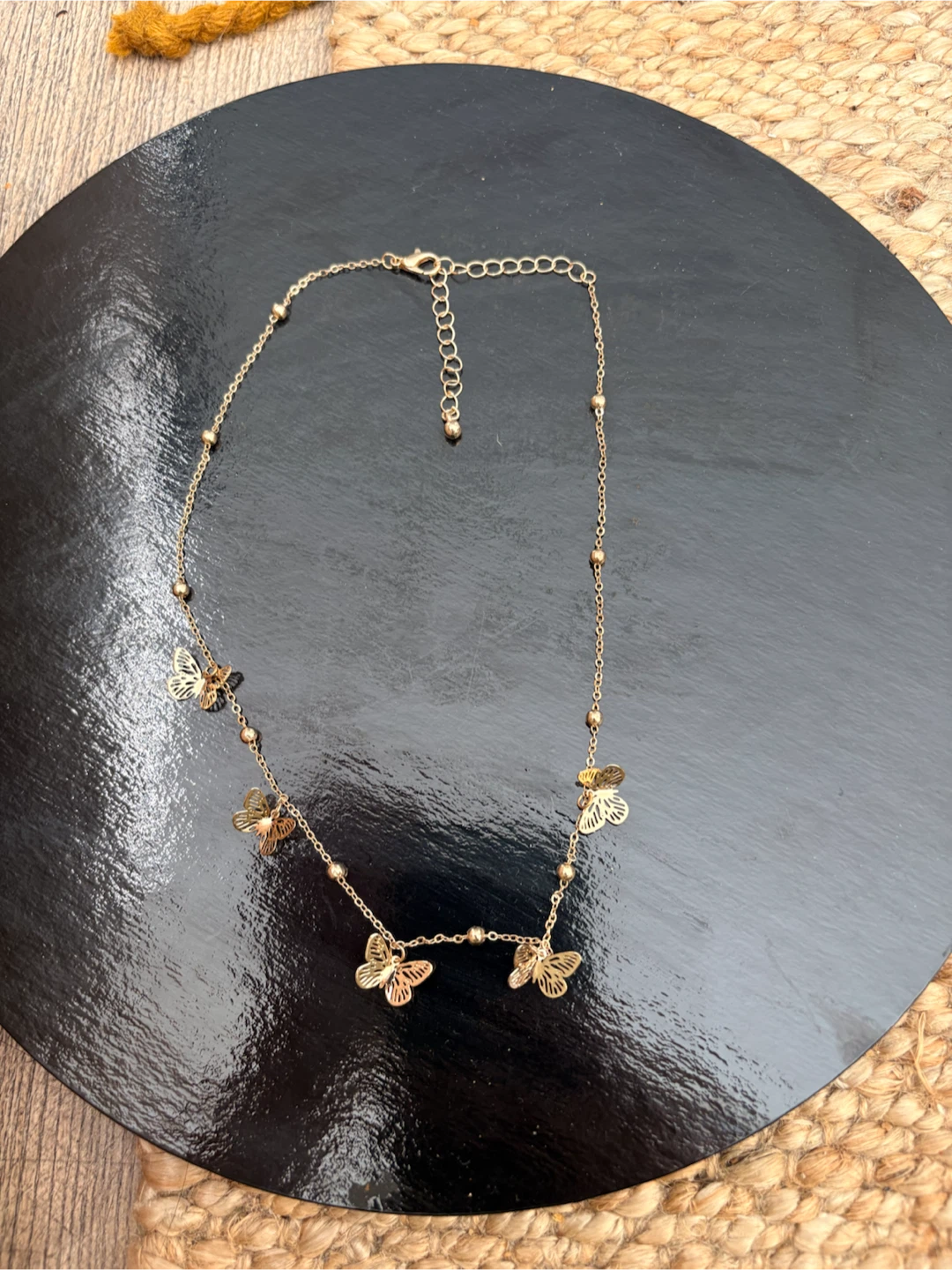 Gold plated butterfly necklace - photo 3