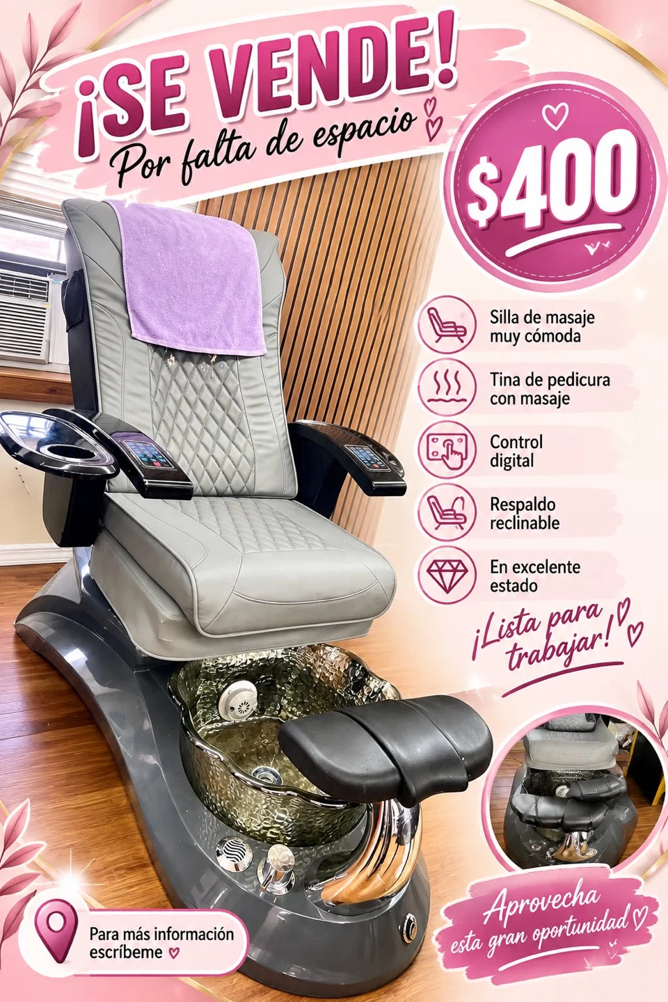 Esta silla es de masajes y para hacer