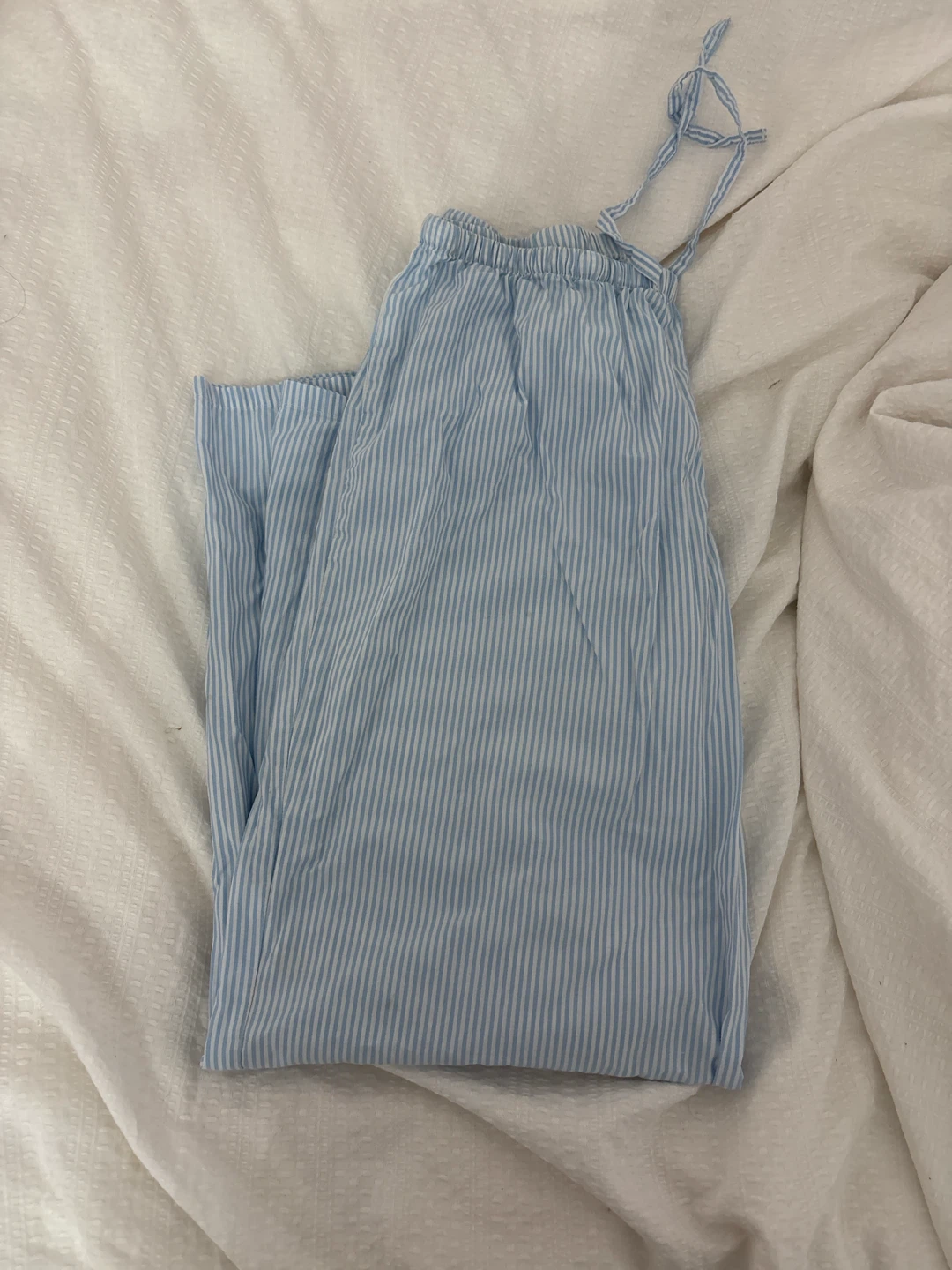 Blue and White Striped Lounge Pants