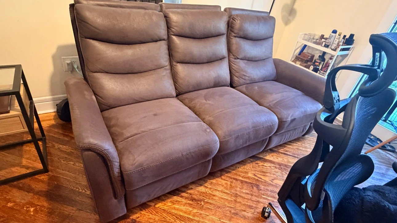 Brown Three-Seater Reclining Sofa - photo 2