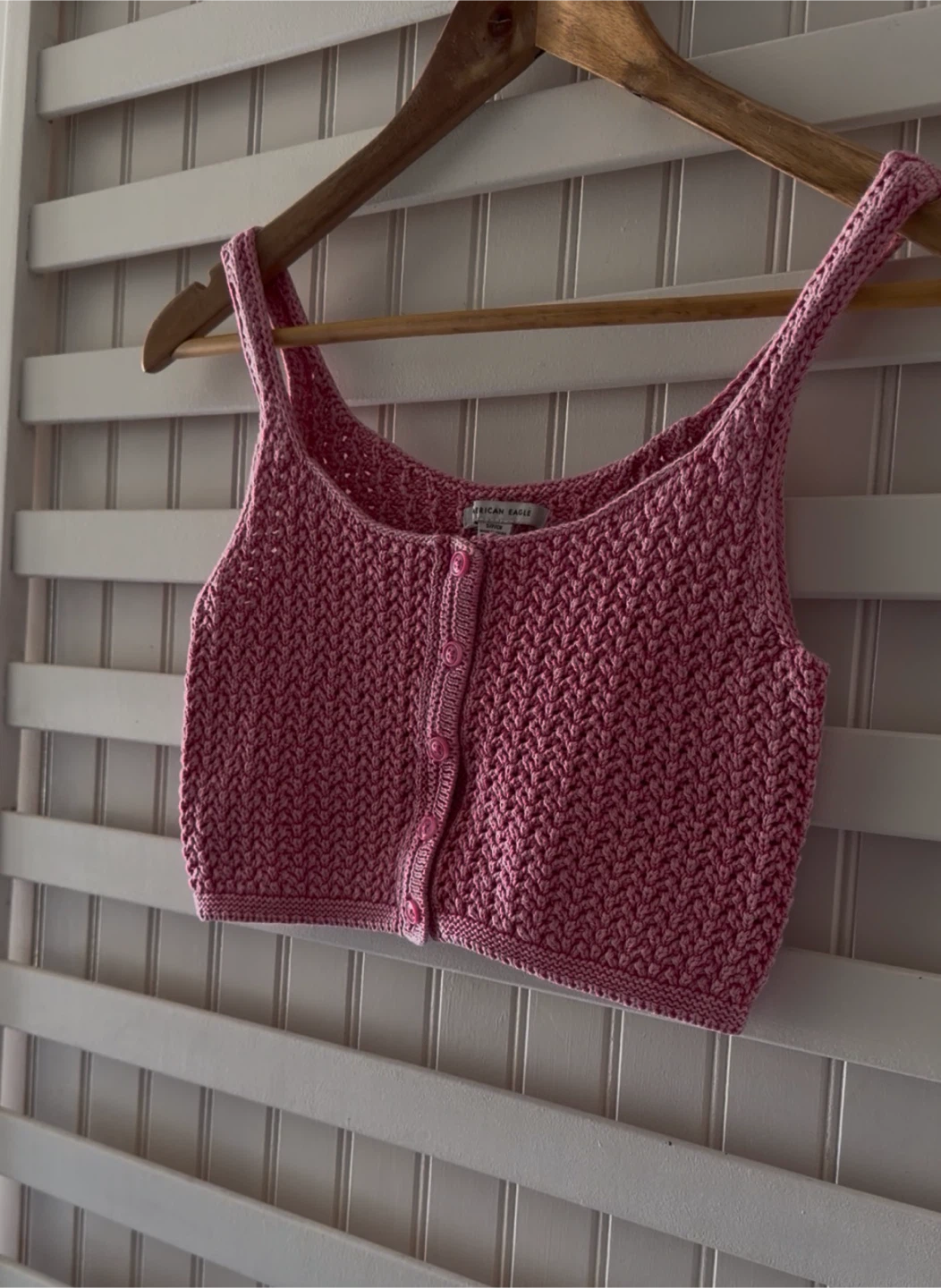 American Eagle Pink Knit Crop Top - photo 3