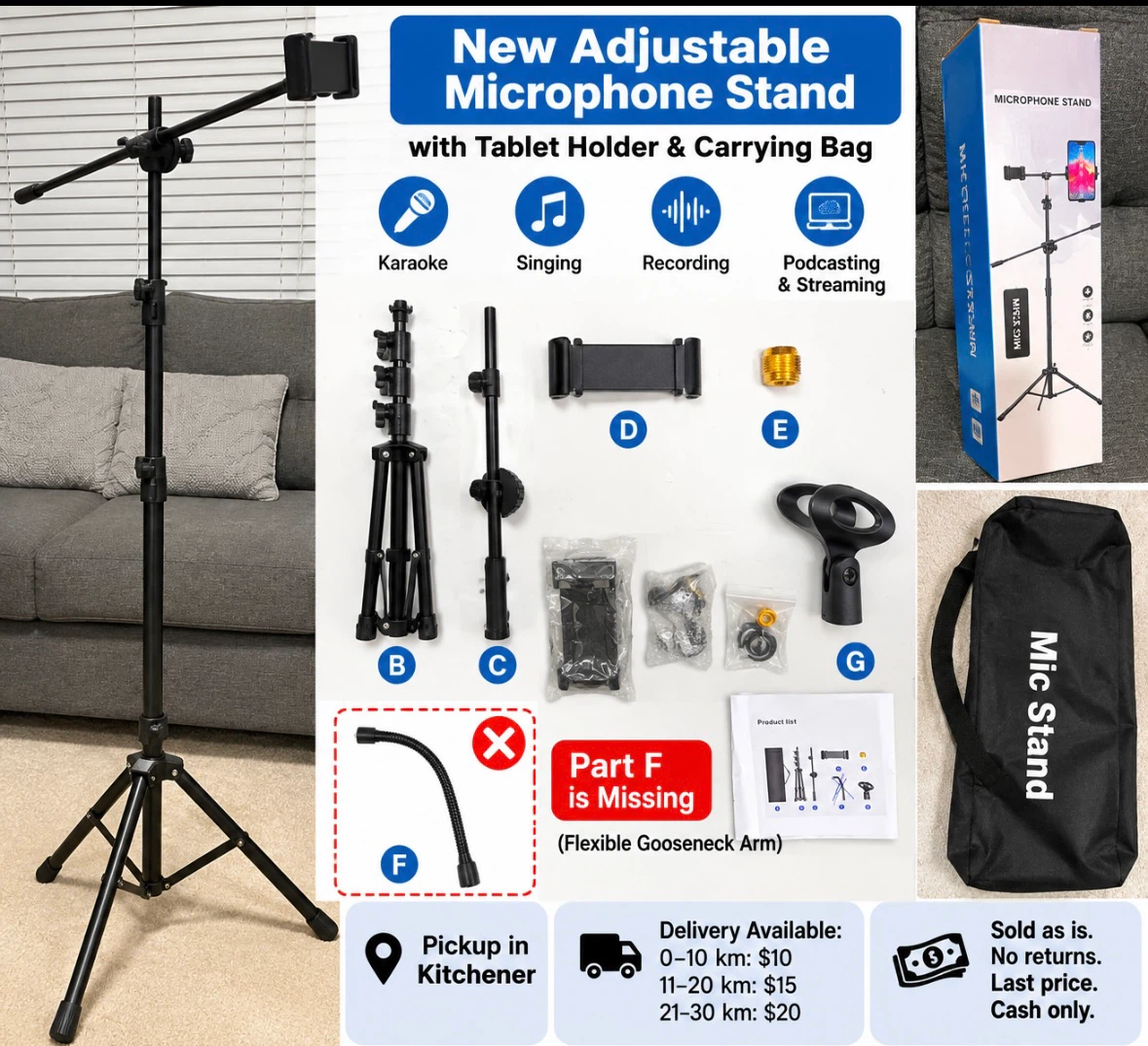 New Adjustable Microphone Stand