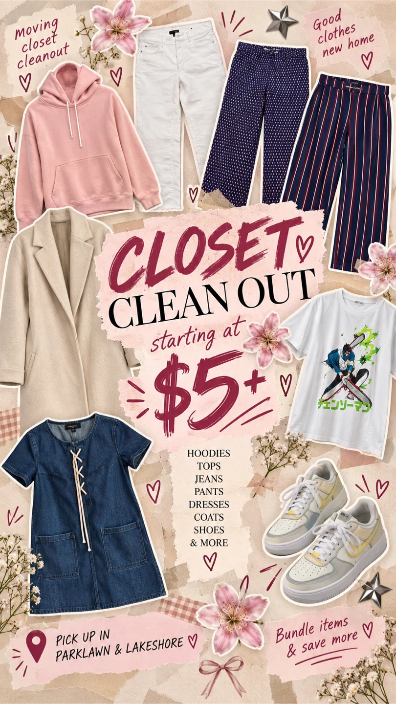 Closet Clean Out - Various Clothing Items & bags