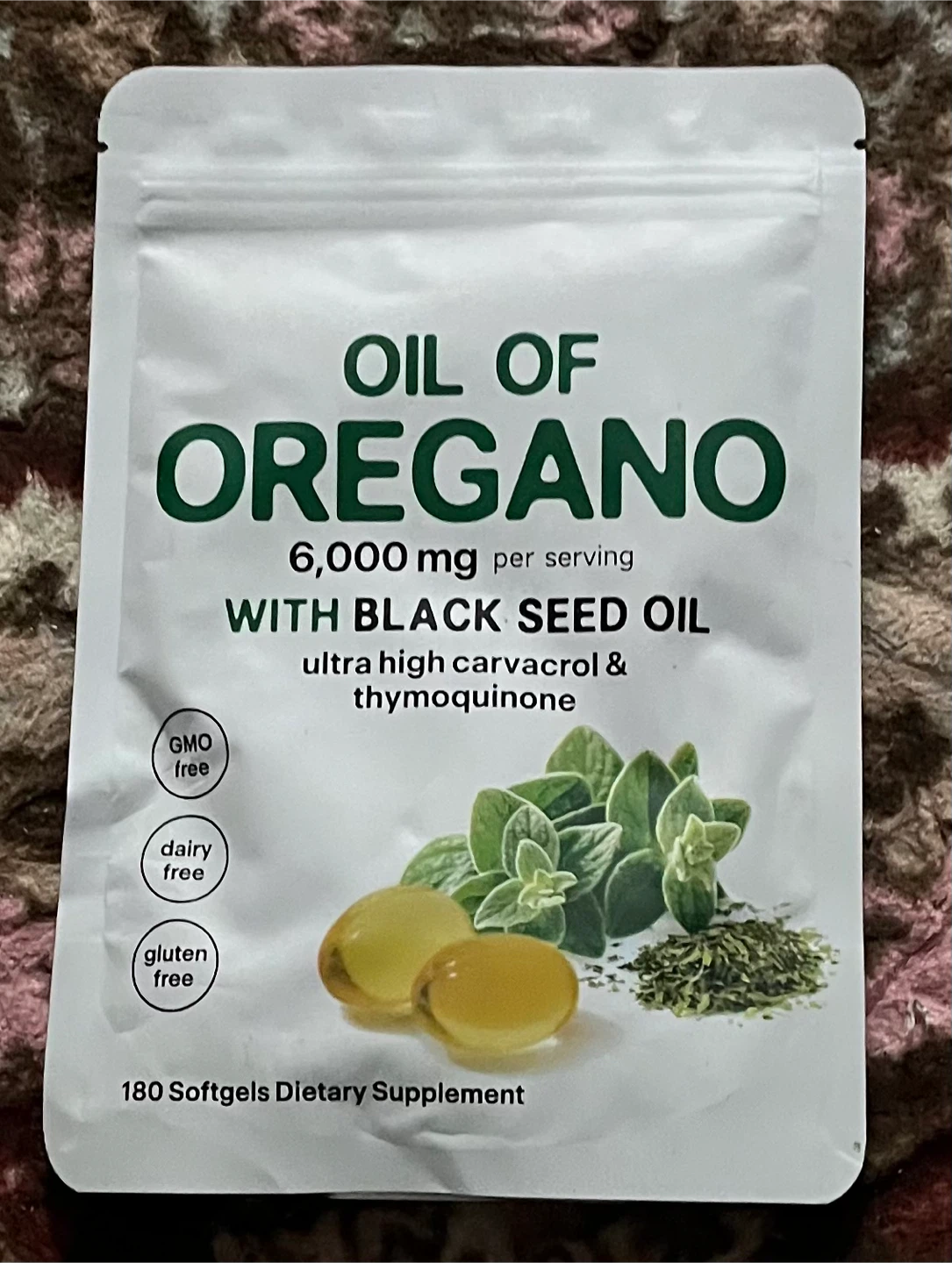 Oil of Oregano with Black Seed Oil 180 Softgels