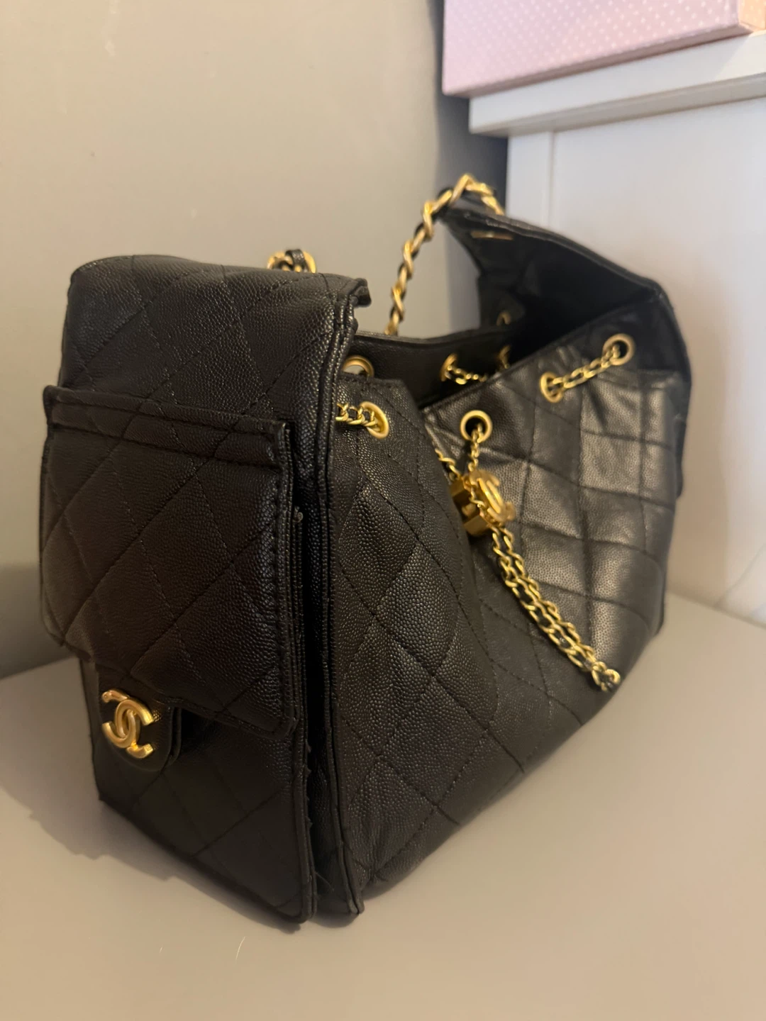 C Quilted Caviar Leather Bag - photo 2
