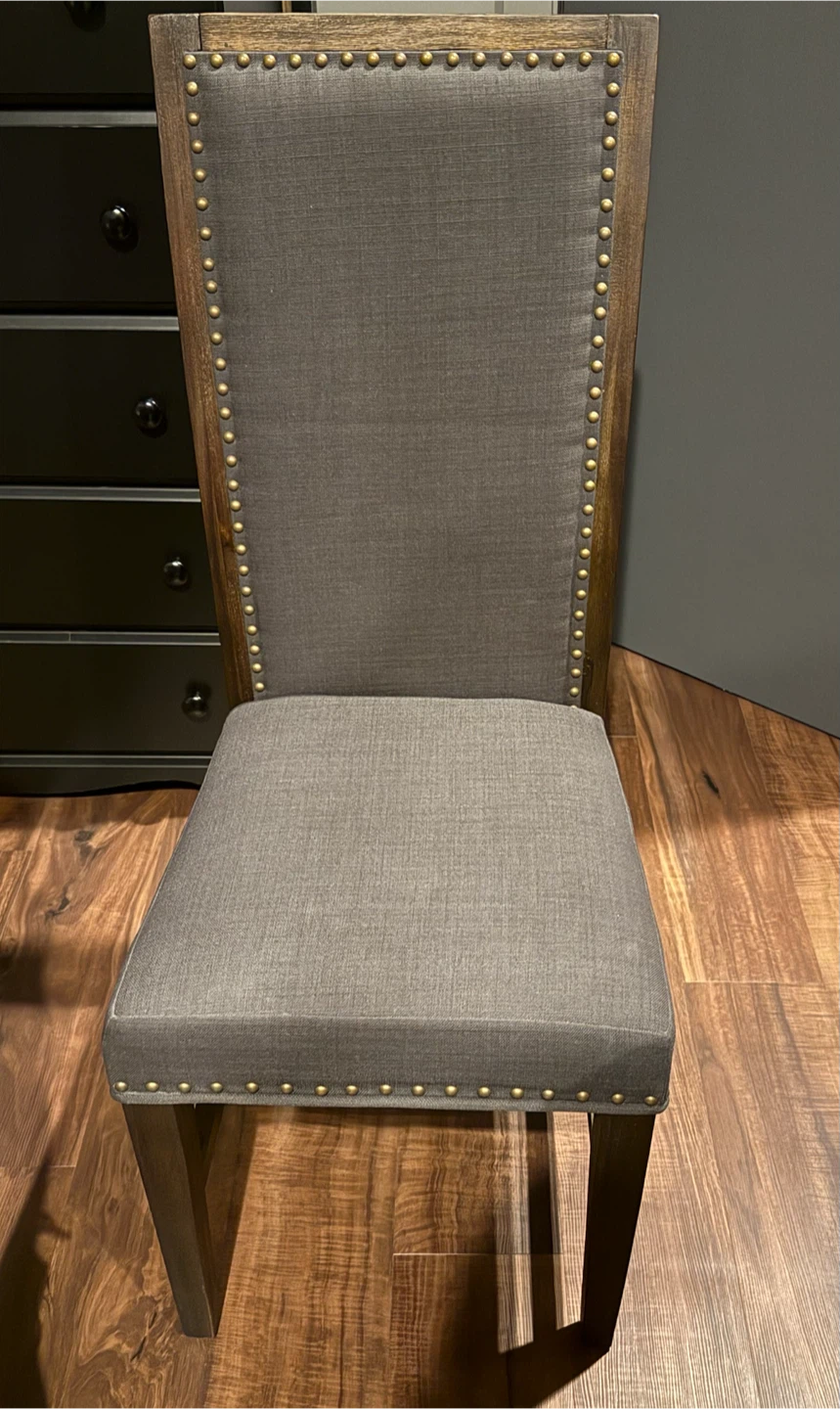 World Market vintage-style Greyson high back chair grey