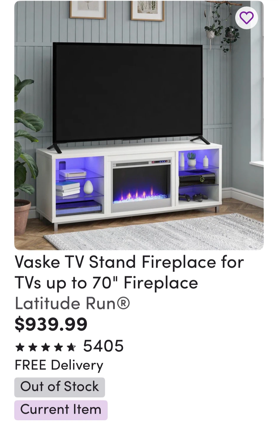 WayFair TV / Fireplace stand - photo 3