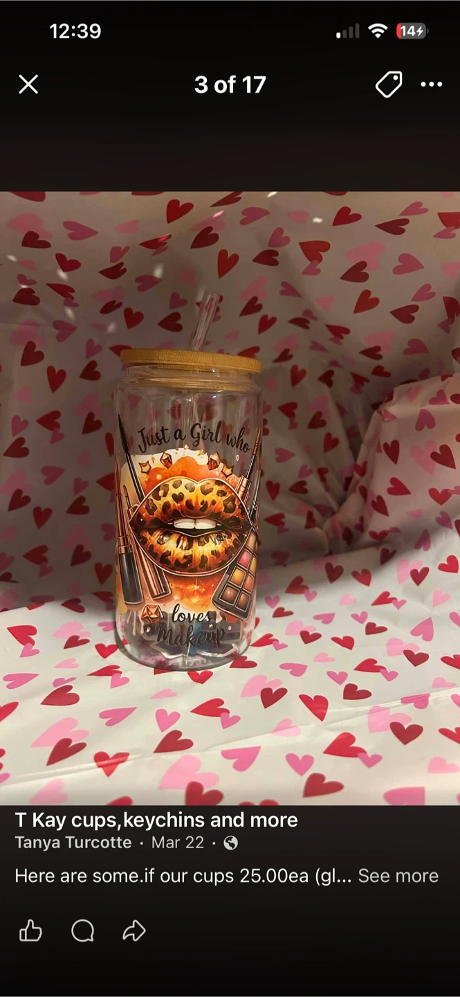 Makeup Themed Glass Cup