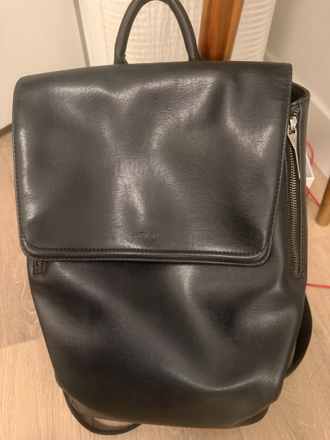 Matt & Nat Black Vegan Leather Backpack