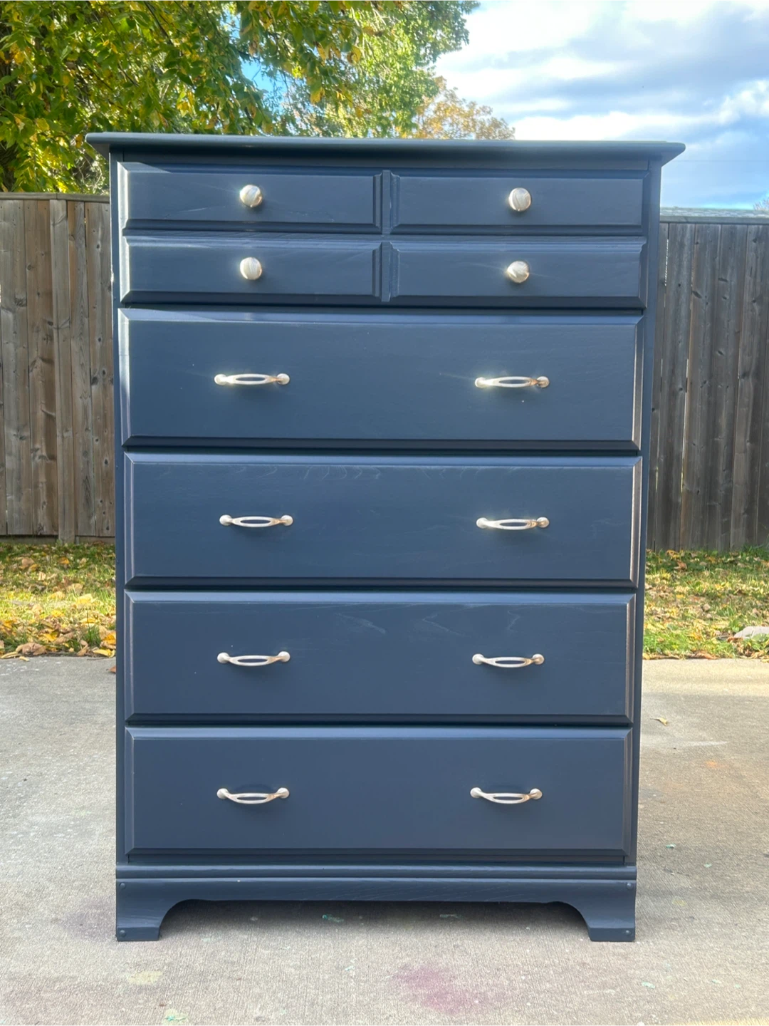 Refinished Palliser Navy Tallboy Dresser - photo 5