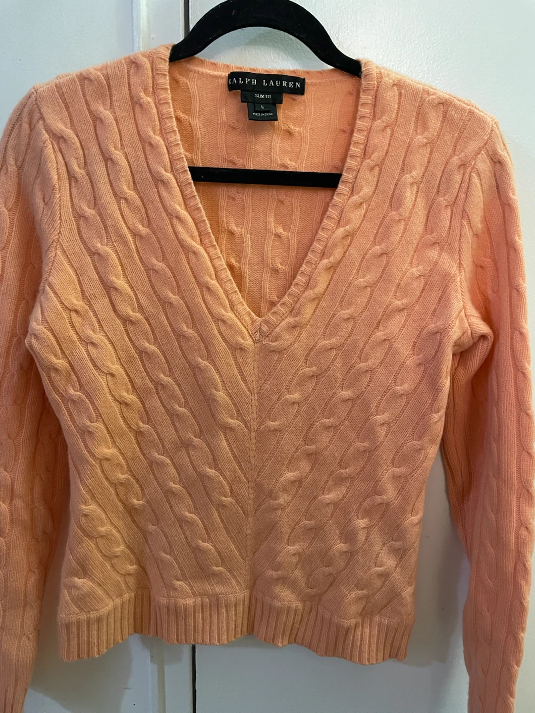 Ralph Lauren Cable Knit V-Neck Sweater