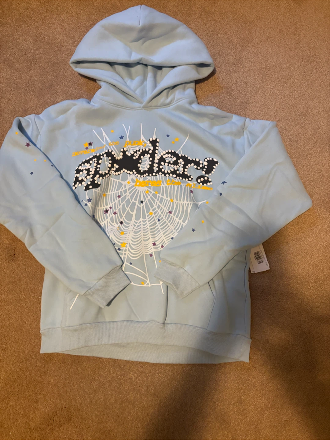SP5DER Web Hoodie Light Blue
