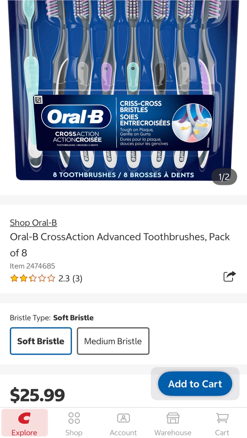 Oral b cross action soft toothbrush - photo 3