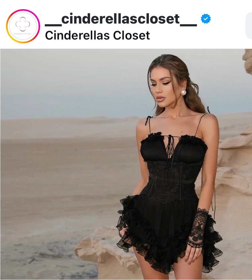 Black Ruffled Mini Dress - photo 2