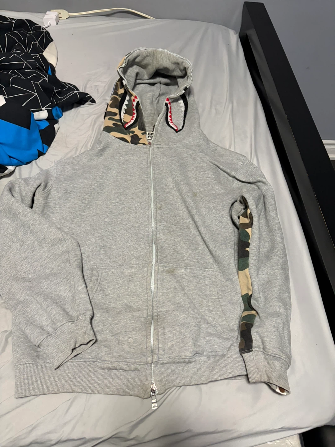 A Bathing Ape Shark Camo Zip-Up Hoodie