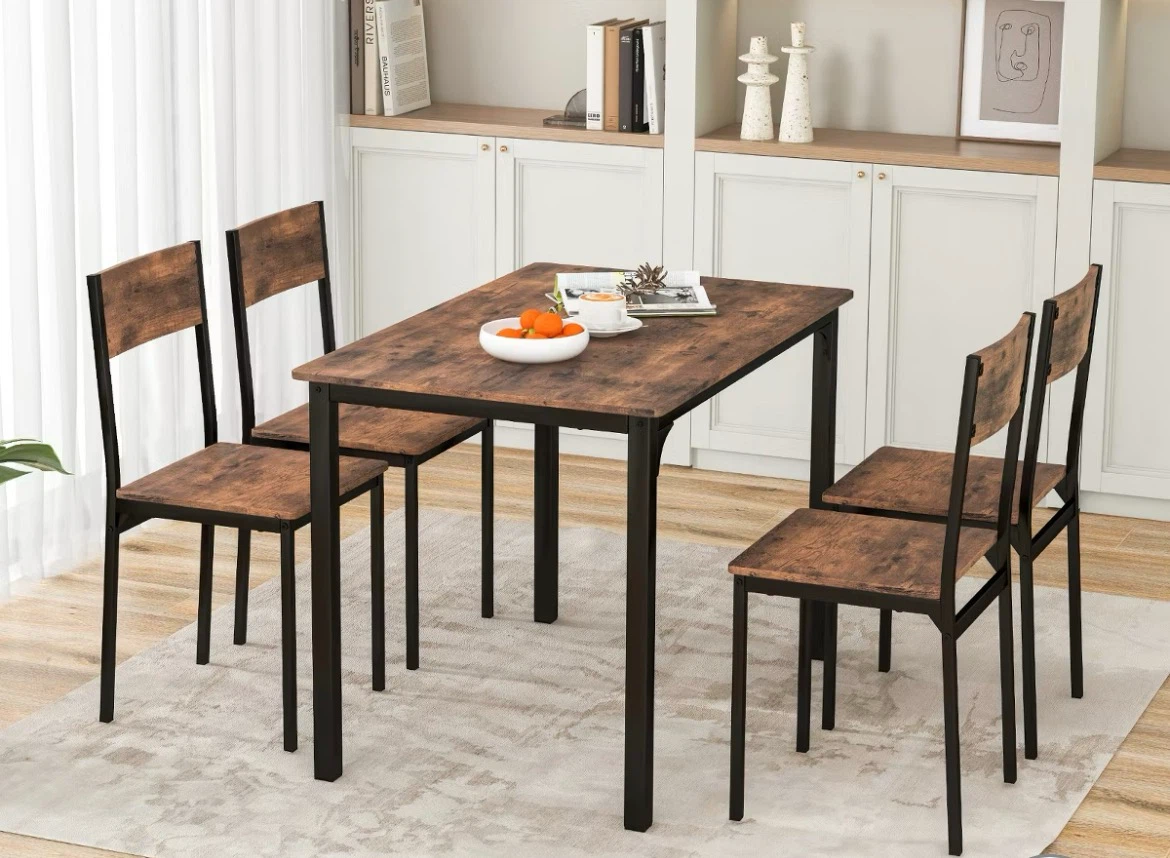Costway 5-Piece Industrial Dining Table Set - photo 2