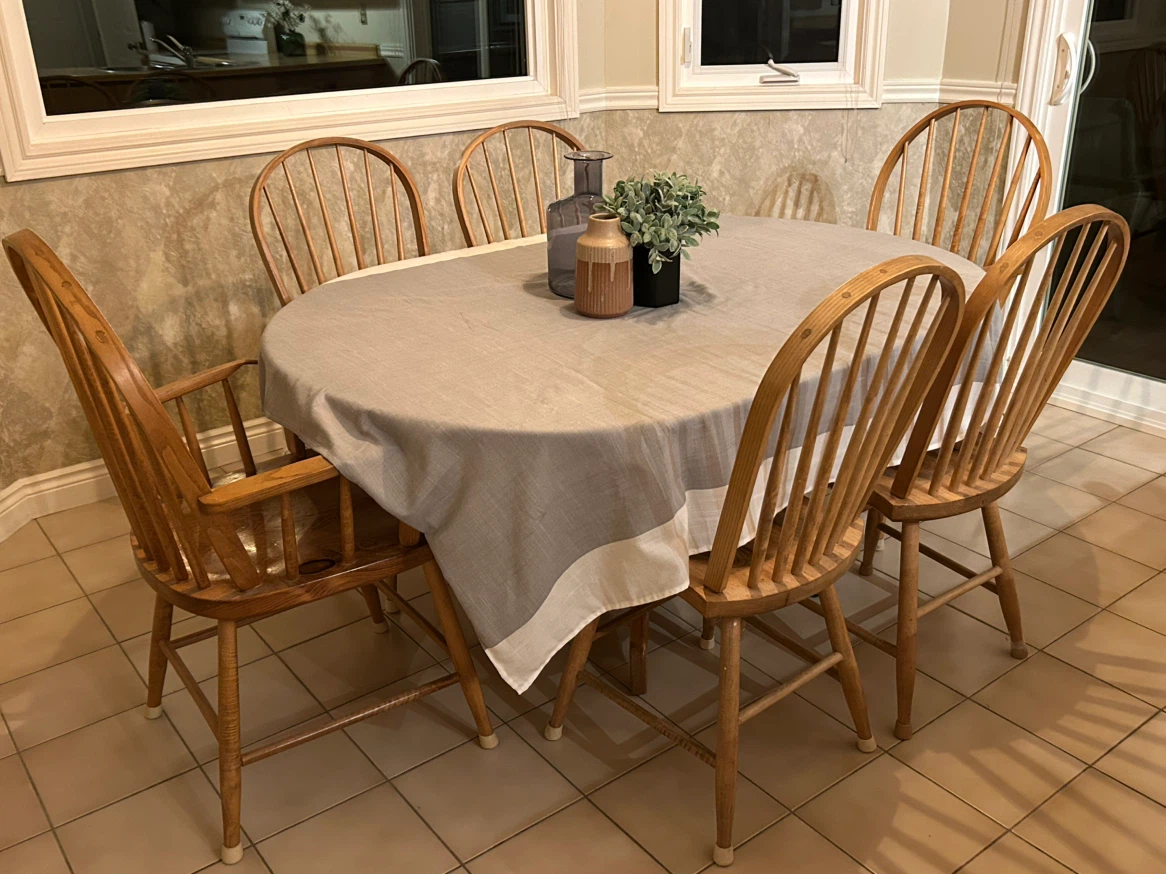 Solid Pine Pedestal Dining Set