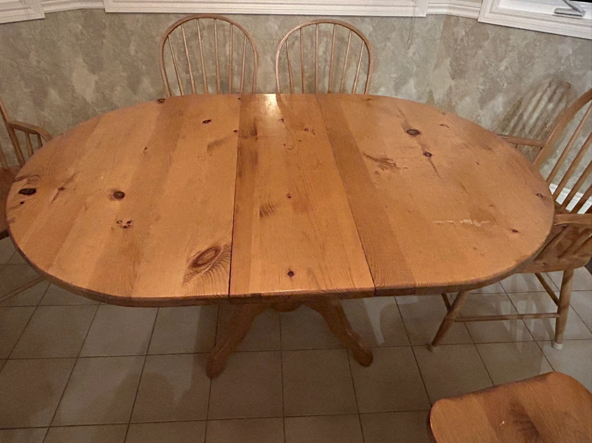 Solid Pine Pedestal Dining Set - photo 3