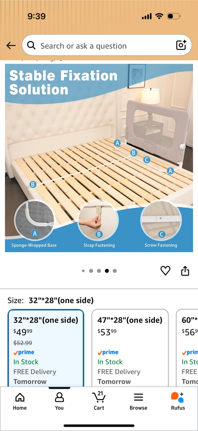 DealnaStar Bed Safety Guard for Kids - photo 2