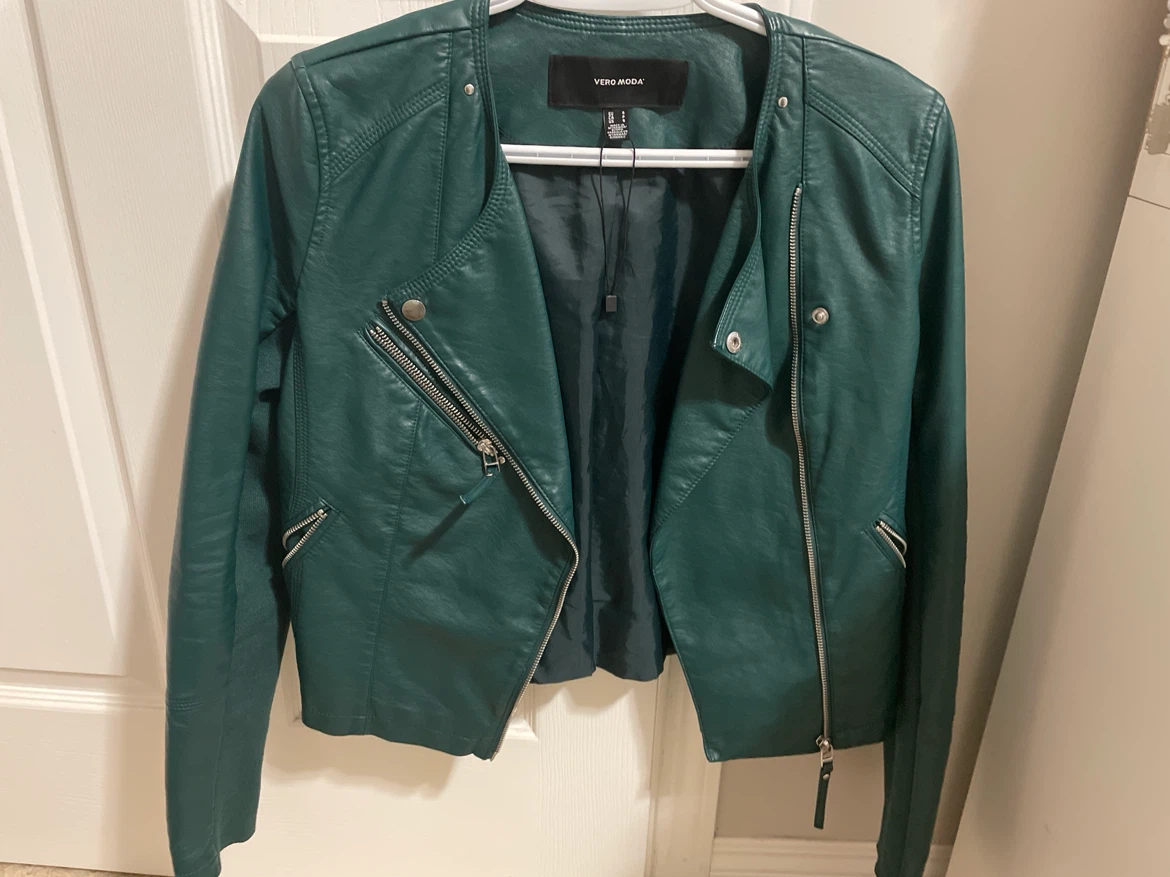 Vero Moda Green Faux Leather Jacket