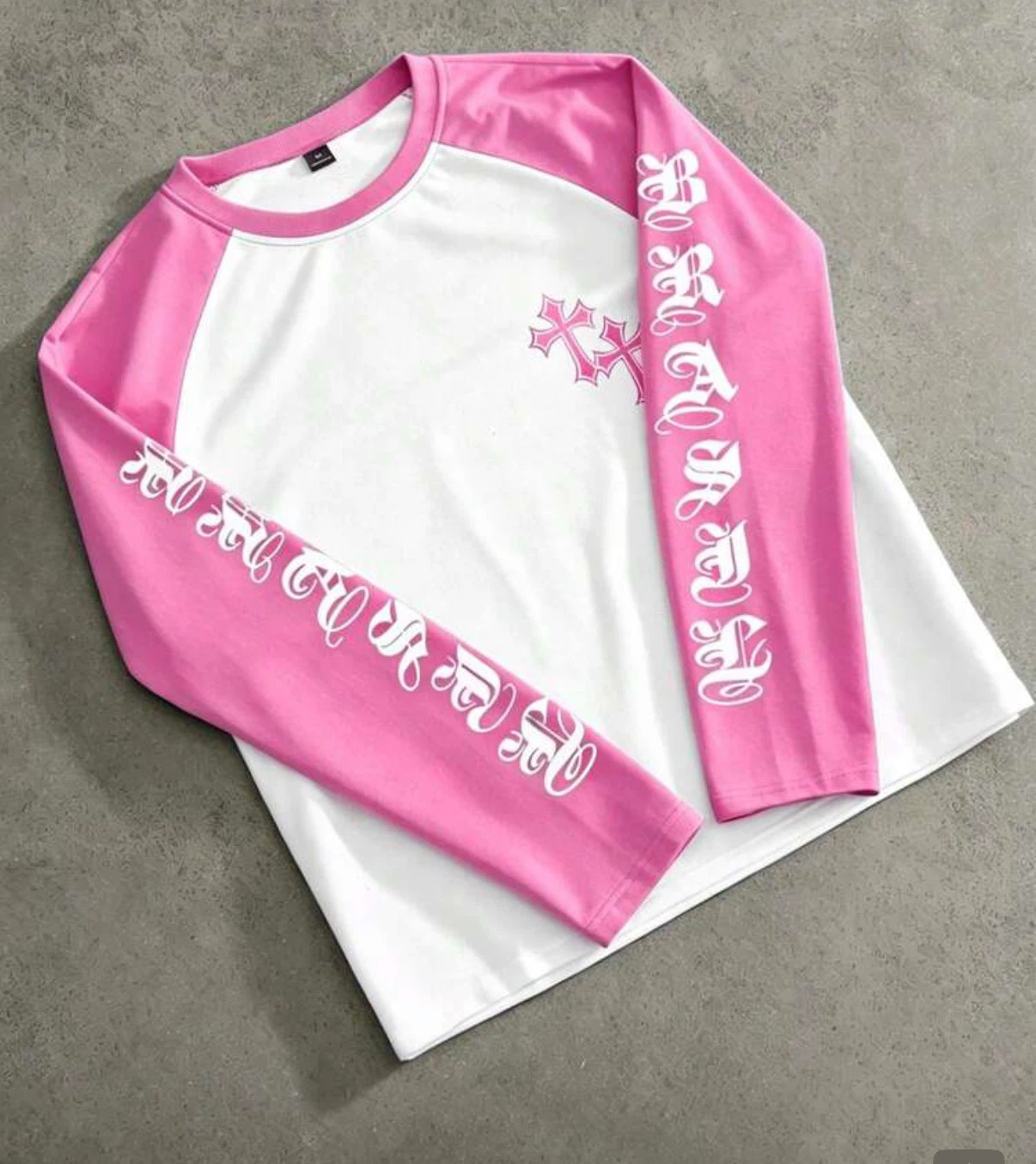 Chrome Hearts Pink and White Long Sleeve Shirt