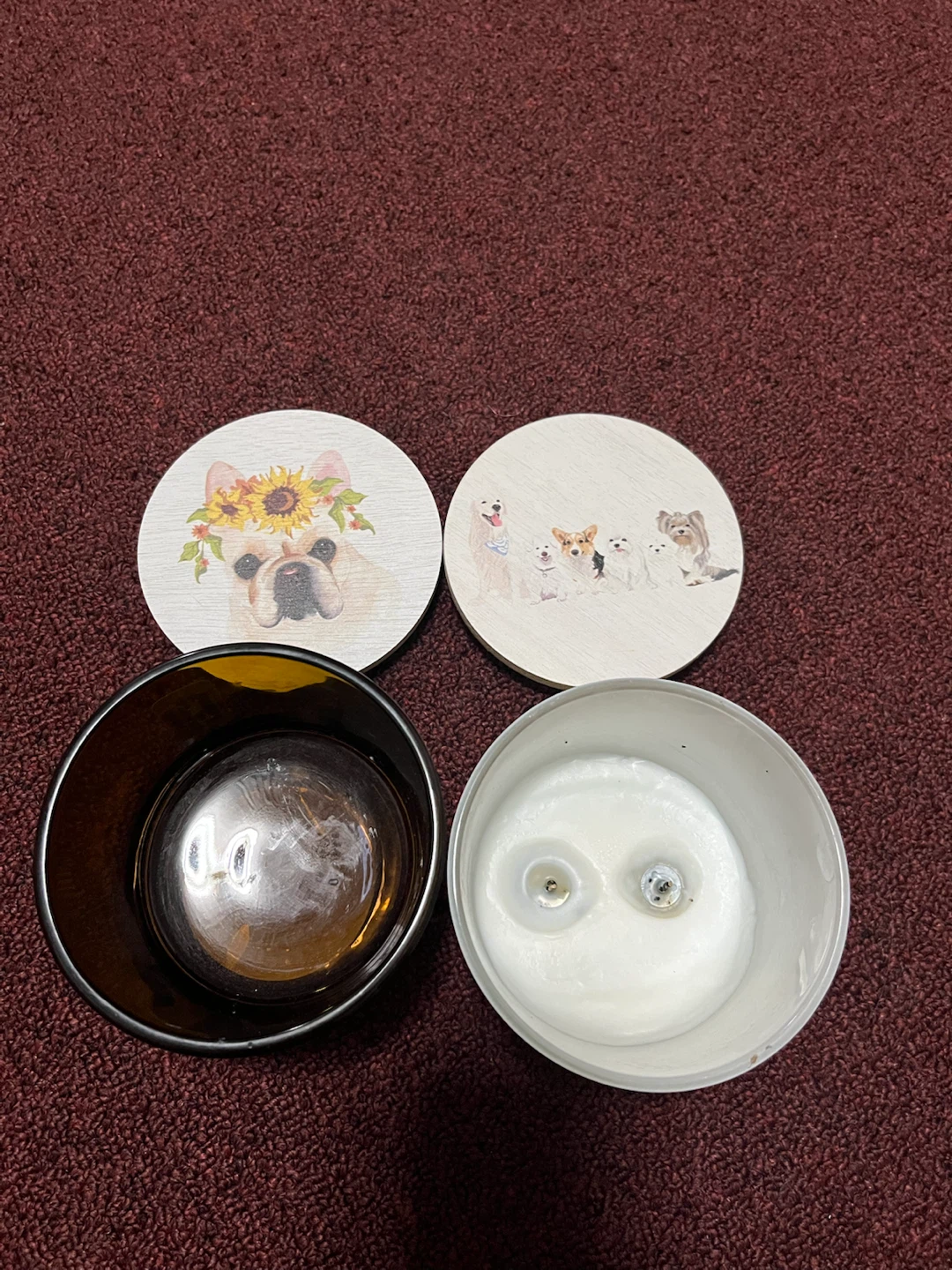 2 empty Sand + Paws  Candle jars