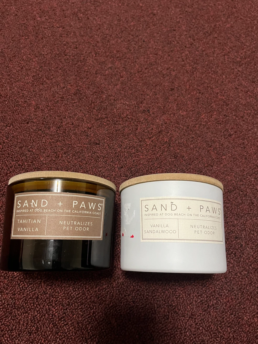 2 empty Sand + Paws  Candle jars - photo 3