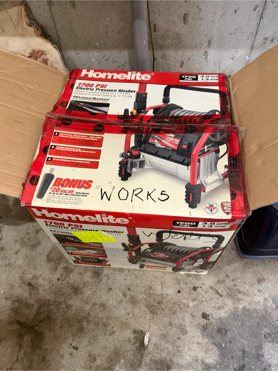 Homelite 1700 PSI Electric Pressure Washer