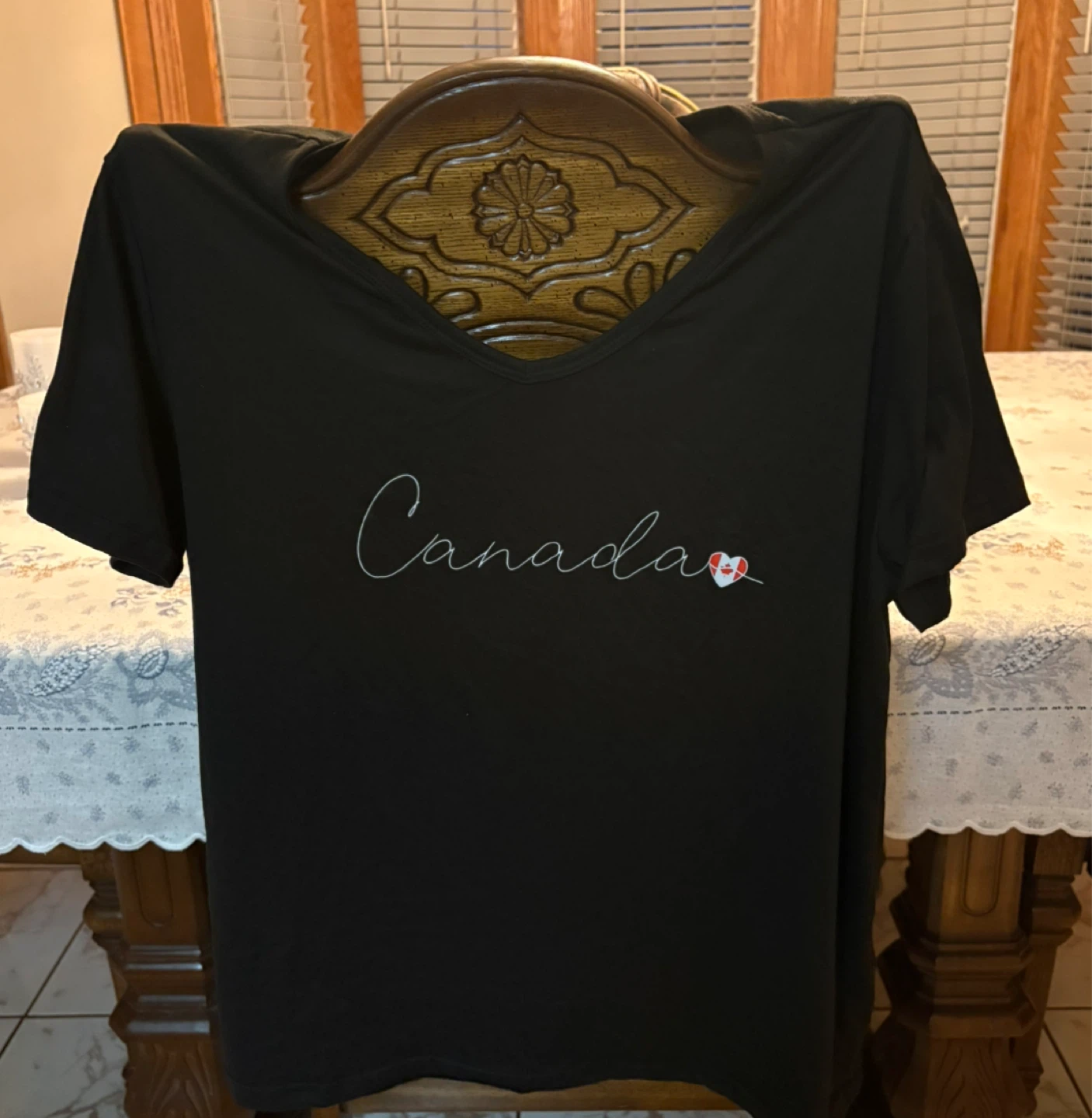 Black Canada V-neck T-Shirt 2XL