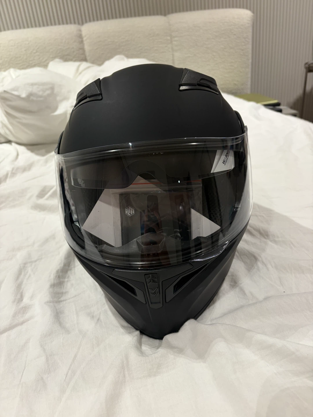 ILM 902 LED Modular Motorcycle Helmet - Matte Black - photo 2