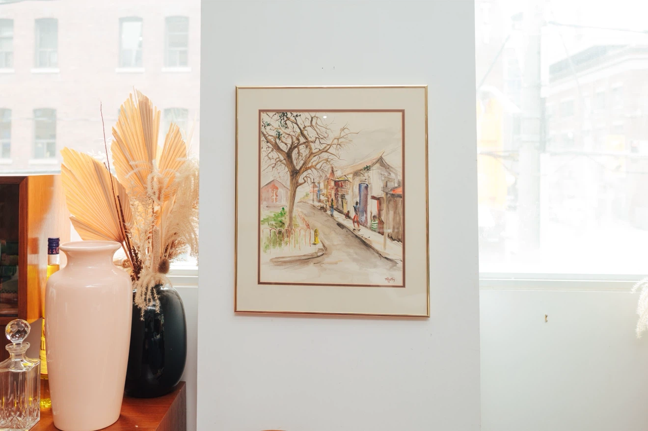 Vintage 1978 Signed Watercolour — Moody Street Scene - photo 3