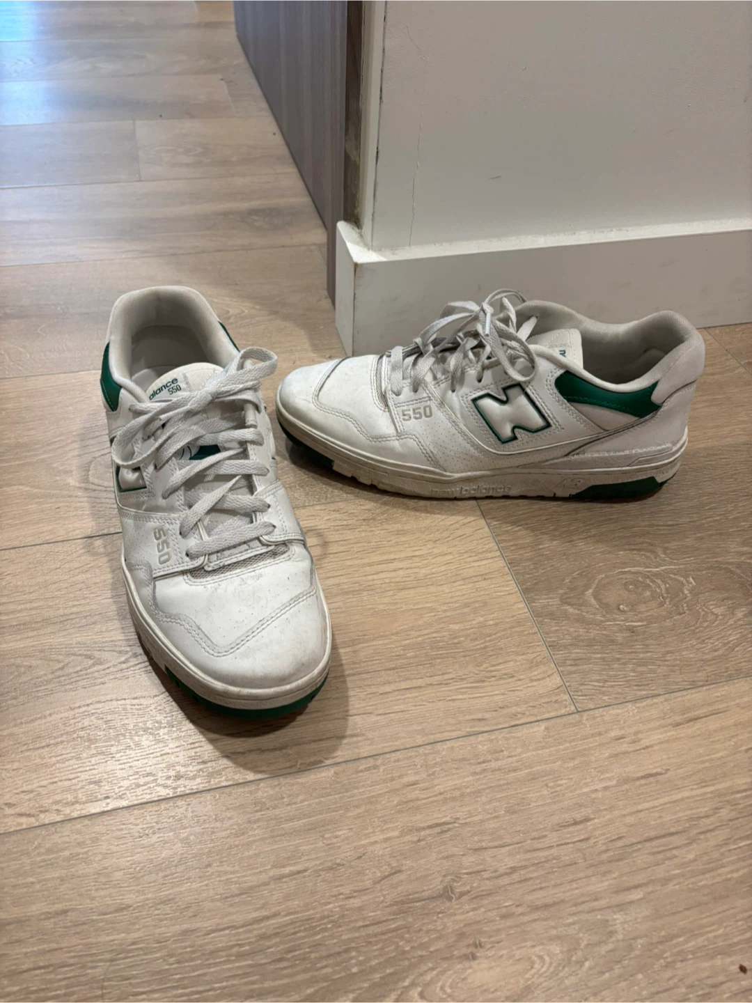New Balance 550 White and Green Sneakers