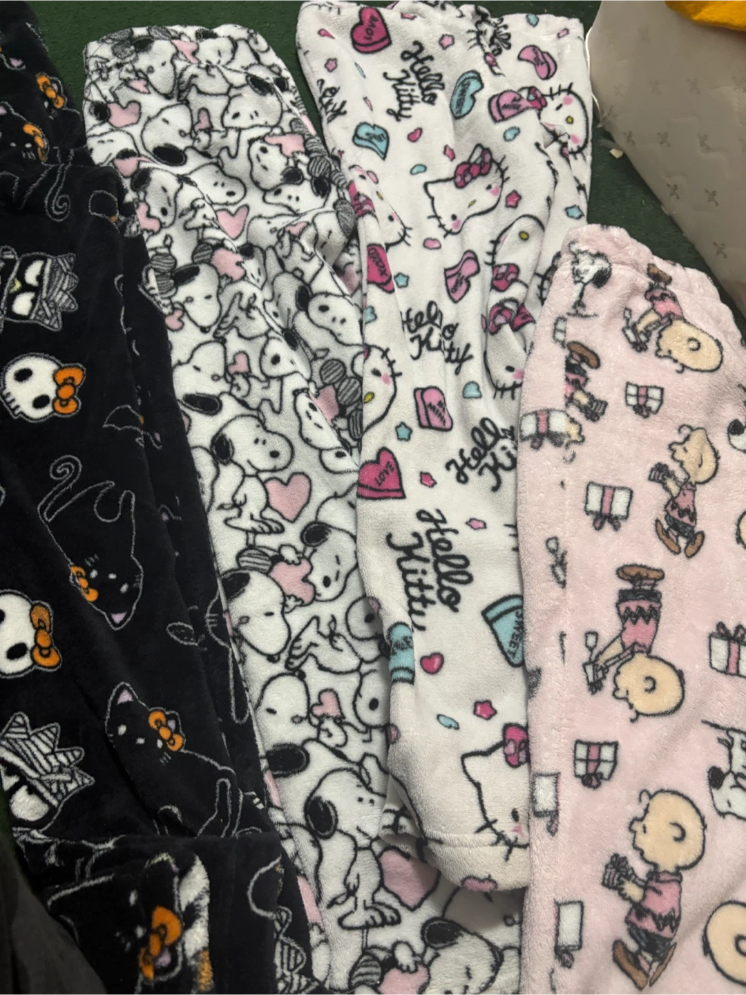 Character Print Fleece Pajama Pants - Set of 4