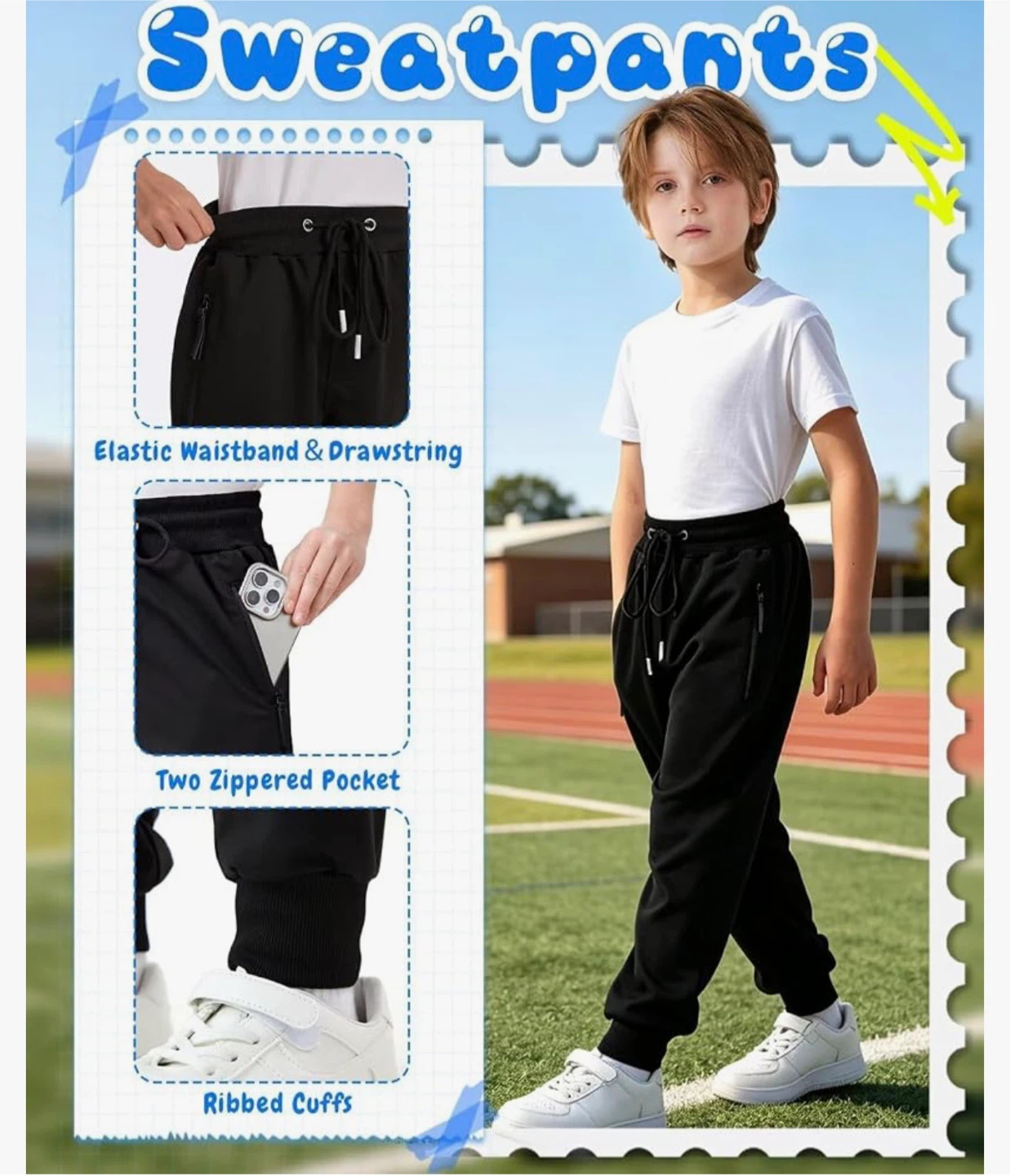Teen Boys Jogger Sweatpants， size M - photo 3