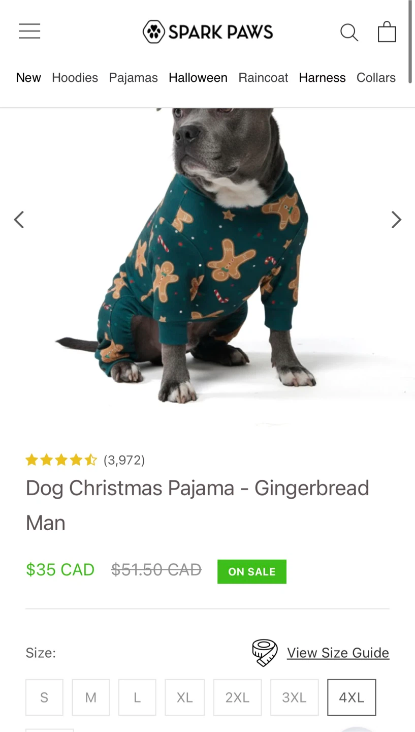 Spark Paws Dog Pajamas 4XL (two available)