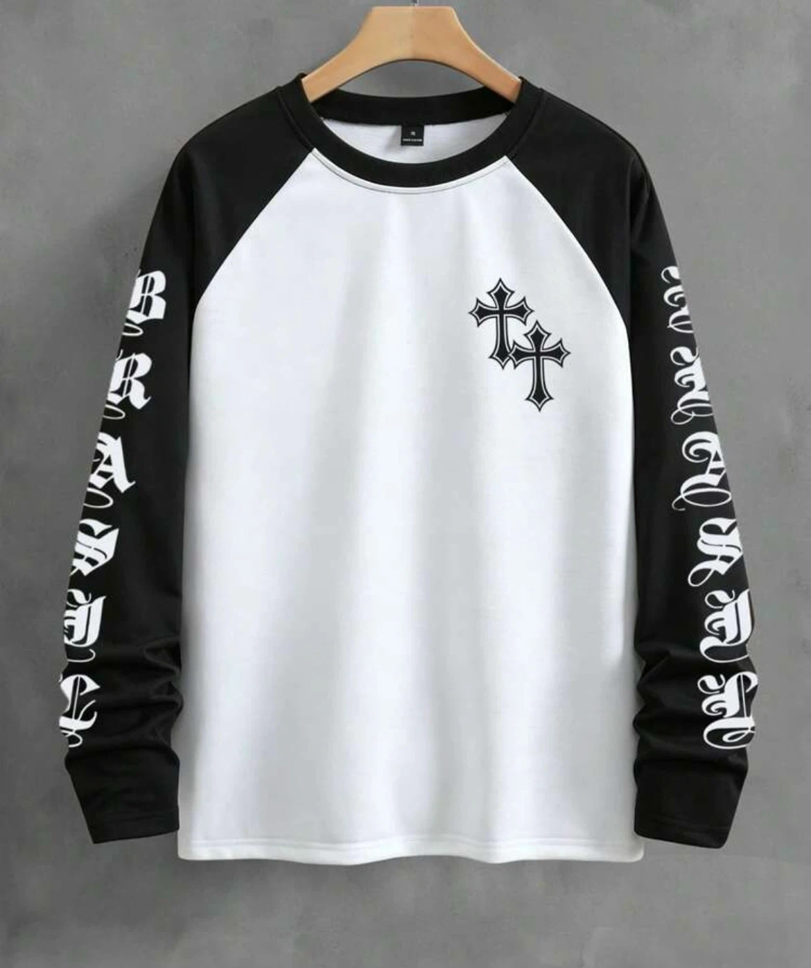 Black and white long sleeve shirt, size M