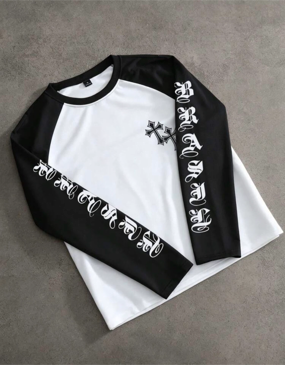 Black and white long sleeve shirt, size M - photo 4