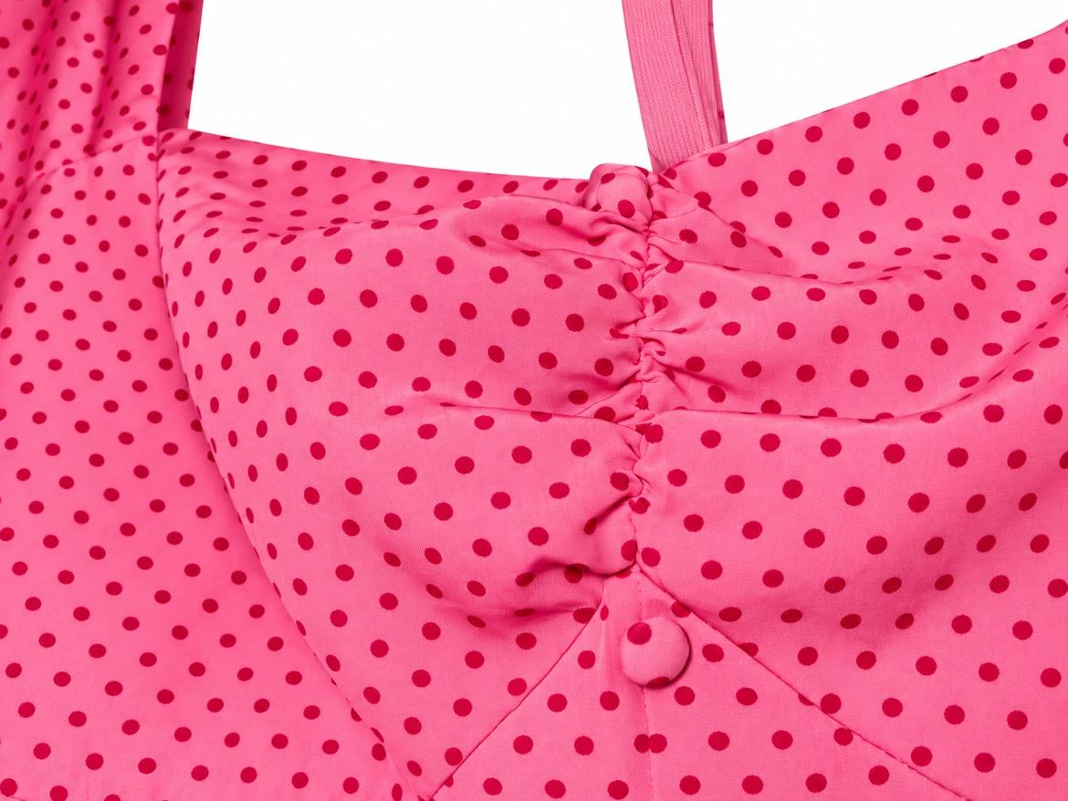 Elegant Pink Polka Dot Dress - photo 3