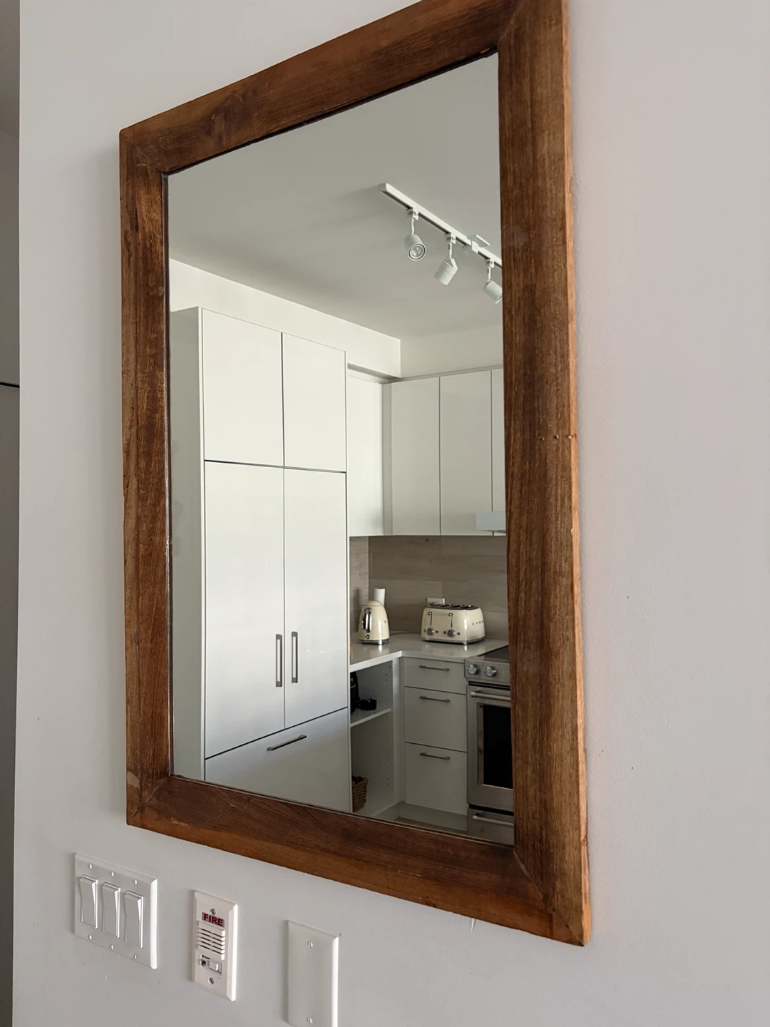 Rustic Wood Framed Wall Mirror