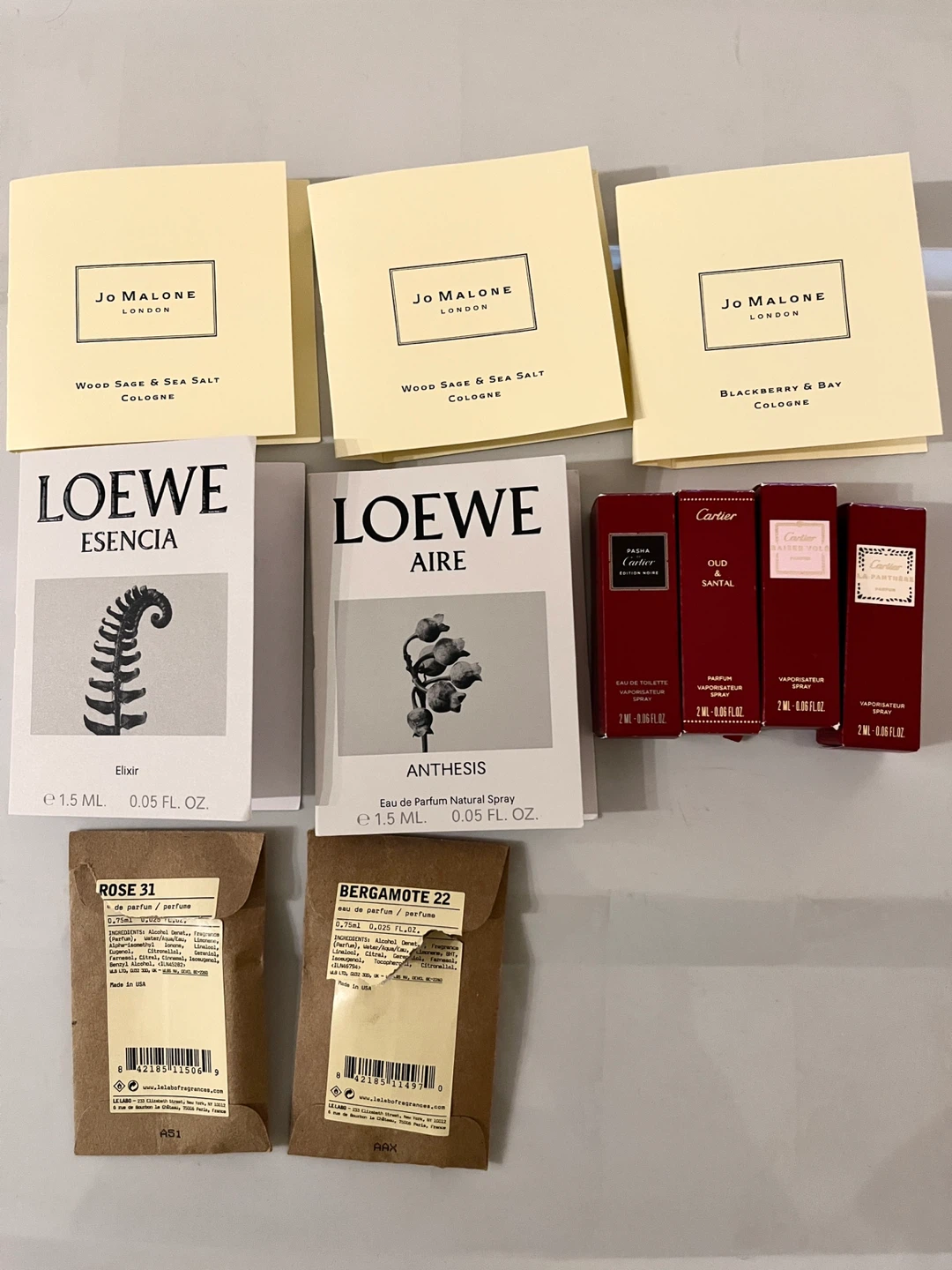Assorted Luxury Fragrance Sample Collection
