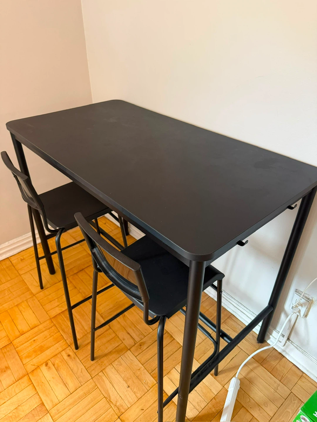 IKEA Black Bar Table with Two bar chairs - photo 2