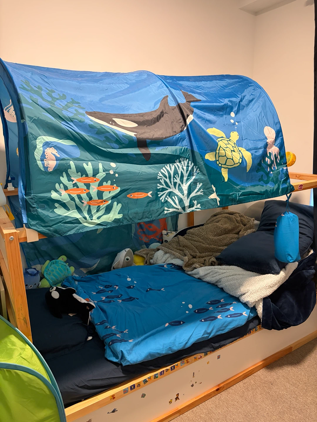 IKEA KURA Bed Tent with Ocean Theme