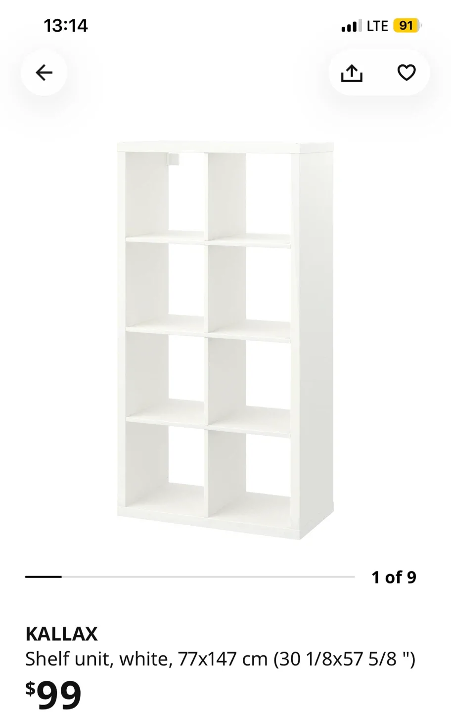 IKEA KALLAX 2x4 Shelf Unit – White – Brand New & Unopened