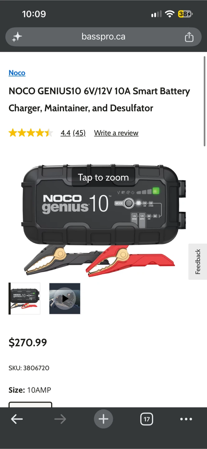 Noco Genius 10 6V/12V 10A Battery Charger