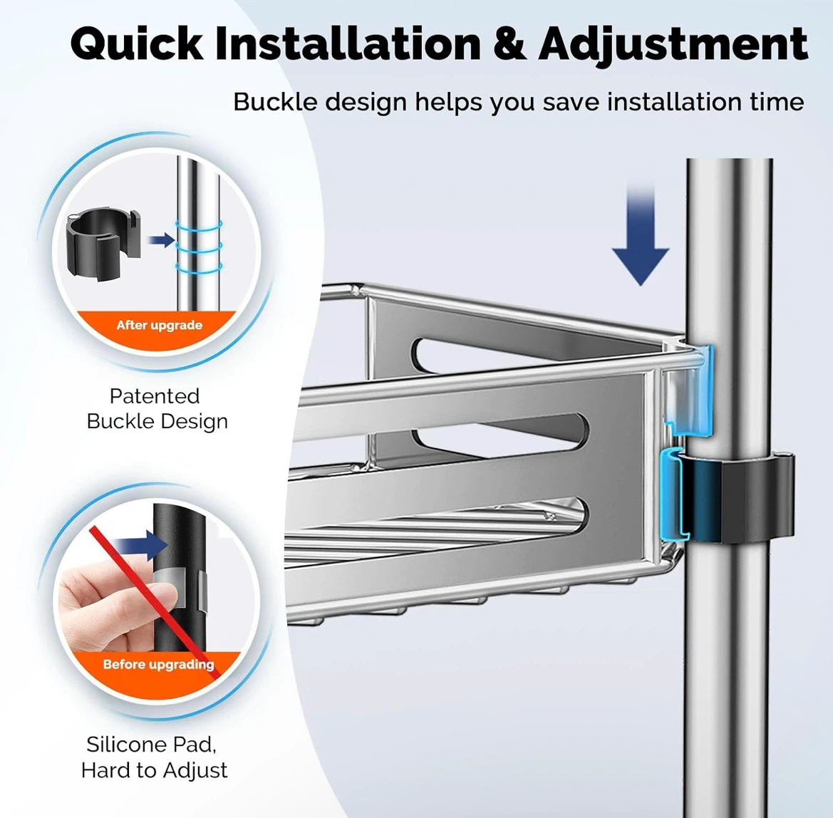 Hamitor Adjustable 4-Tier Shower Caddy - photo 4