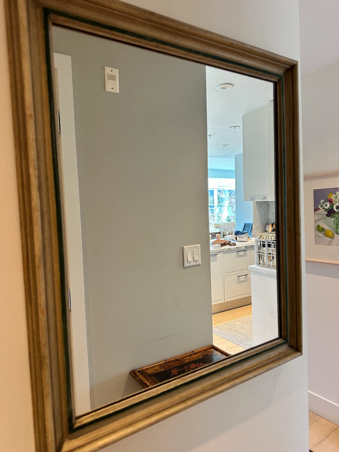 Large Wood Frame Wall Mirror - photo 2