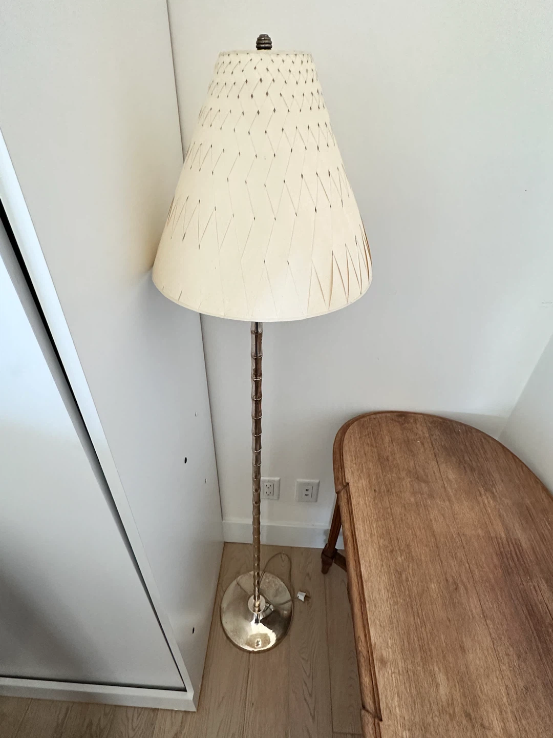 Vintage Bamboo-Style Floor Lamp x 2