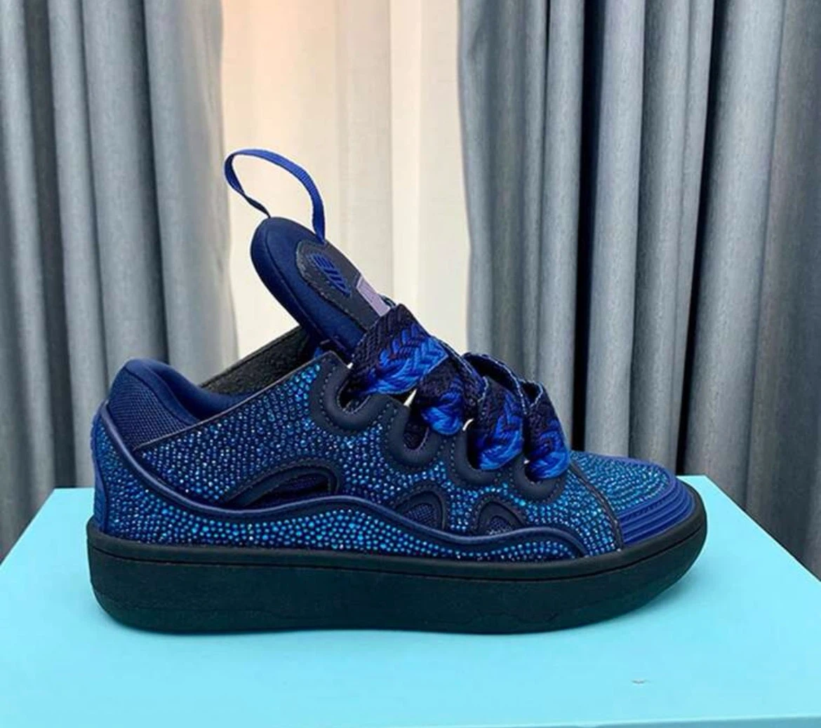 Lanvin Curb Sneakers Blue Crystal