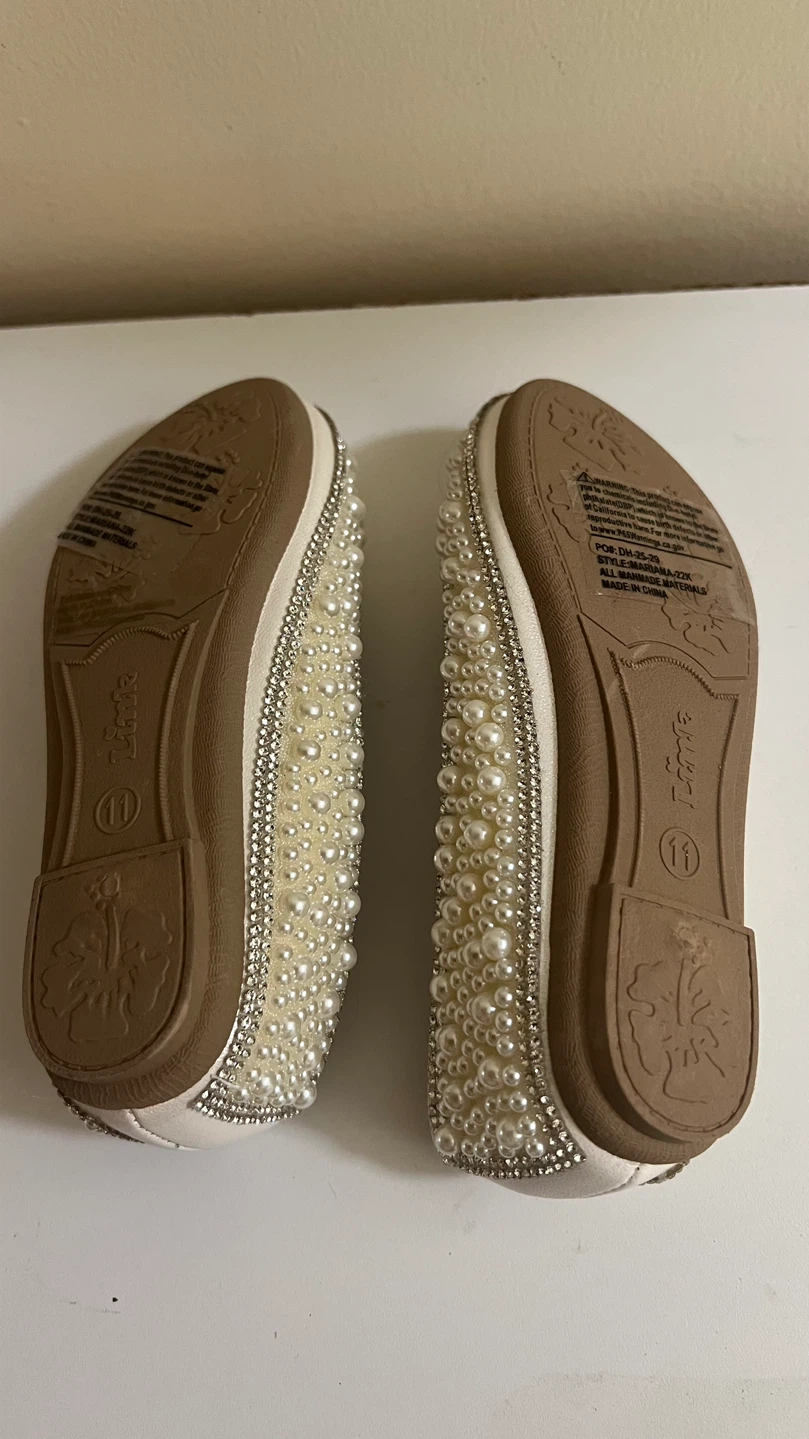 New-Link Comfort Pearl Embellished Flats Size 11 - photo 2
