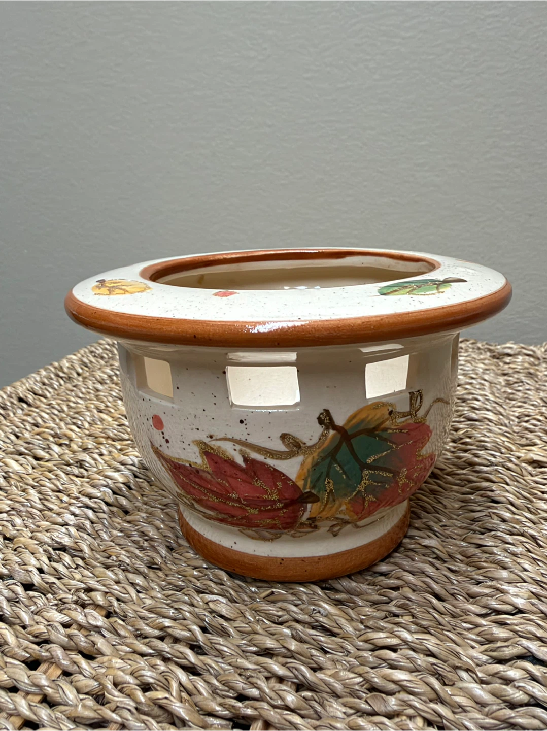 Ceramic candle holder…Glittery autumn leaves - photo 2